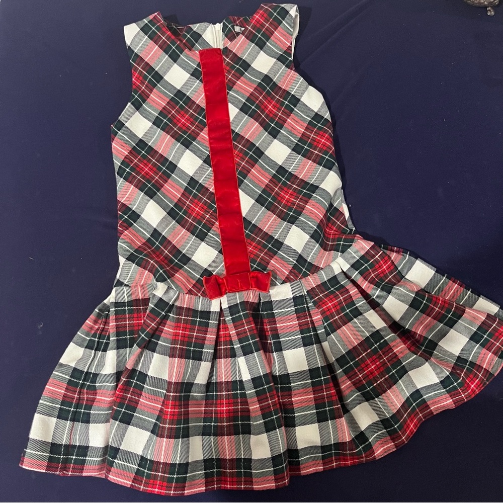 Heartstrings Retro or Vintage Tartan Plaid Jumper 5 Bow Pleated Skirt Christmas